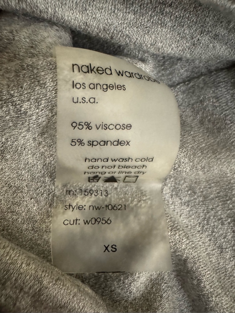 Naked Wardrobe Plunging Long Sleeve Crop Top in Gray - Picture 6 of 6